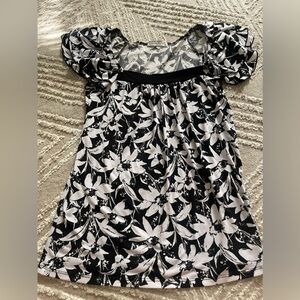 M CLAUDIA RICHARD FLORAL B&W top